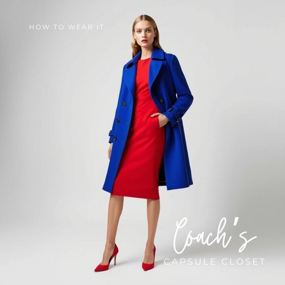 Cobalt Blue Wool-Blend Trench Coat – Size Small | Coach’s Capsule Closet - Picture 10 of 10